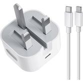 3 Pin 20w fast charger with cable (cable included)