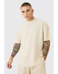 Minimalist Oversized Beige T-Shirt for Men