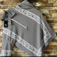 PRINTED ZIPPED STYLE COLLAR T-SHIRT