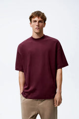 Casual Oversized Maroon T-Shirt for Men