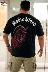HORSE BACK PRINTED DROP SHOULDER TEE