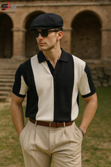OLD MONEY PANEL V-COLLAR T-SHIRT