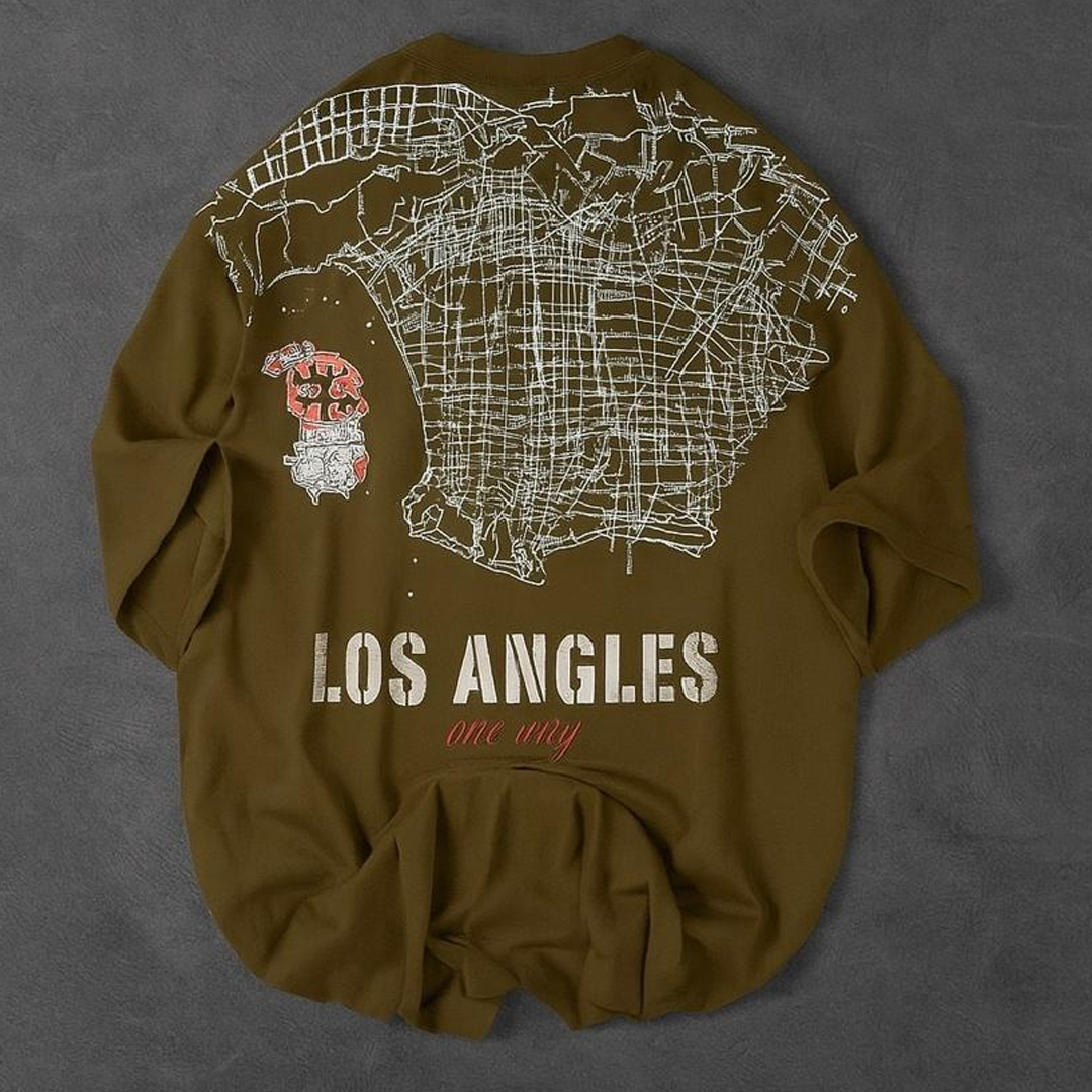 Los Angeles Printed Drop shoulder Tees