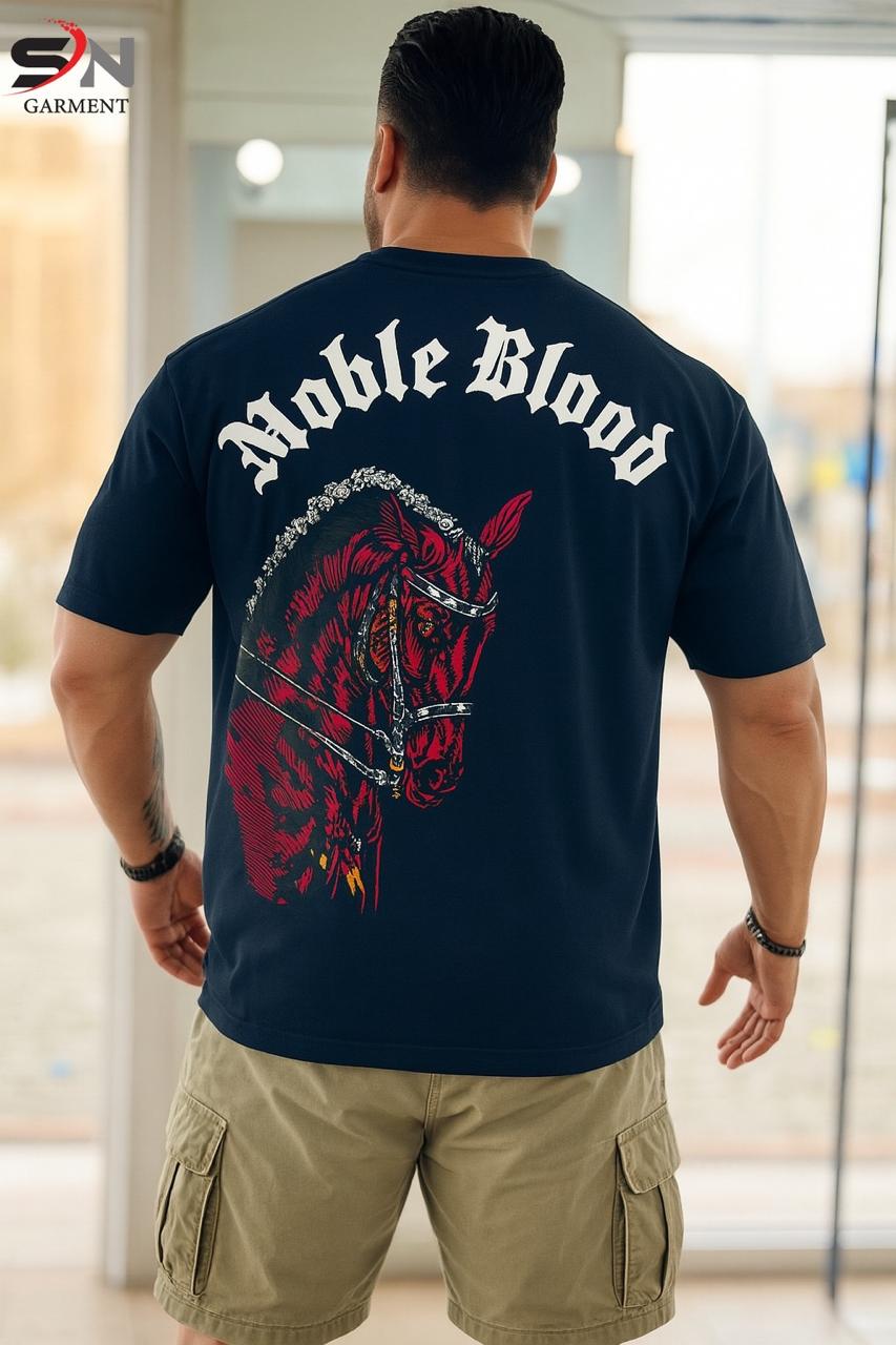 HORSE BACK PRINTED DROP SHOULDER TEE