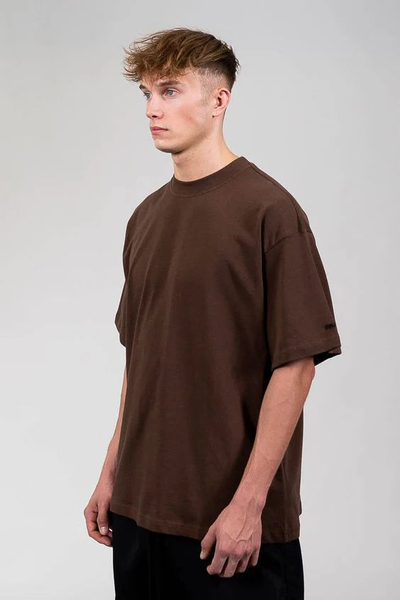 Oversized Brown Casual T-Shirt for Men