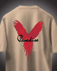 Paradise Red Wings Graphic Tee – Beige