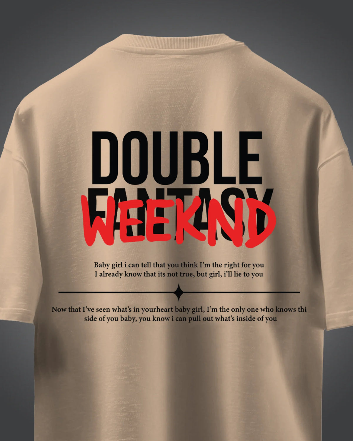 Double Fantasy WEEKND Graphic Tee – Beige